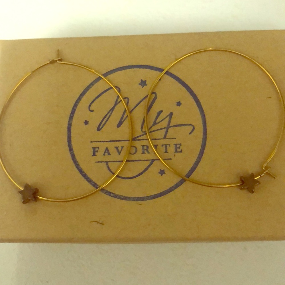 Star hoop earrings